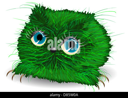 Mélancolie monstre vert isolé sur fond blanc Banque D'Images