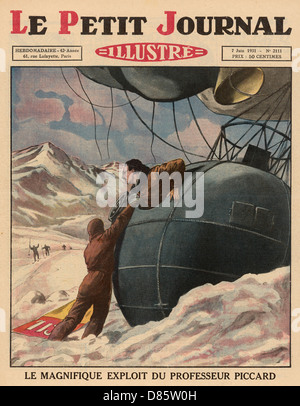 Auguste Piccard Hot Air Balloon tentative de record d'altitude Banque D'Images