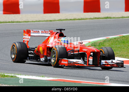 Fernando Alonso (ESP), Ferrari F138 au cours de l'espagnol Grand Prix de Formule 1 2013 Banque D'Images