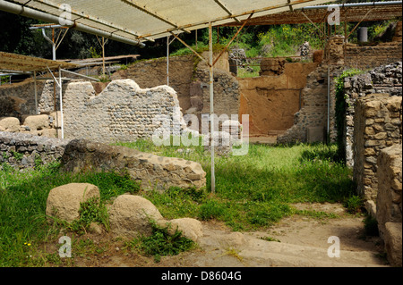 Italie, Latium, Bolsena, ancienne ville romaine de Volsinii, zone archéologique de Poggio Moscini, Domus delle Pitture (Domus des peintures) Banque D'Images