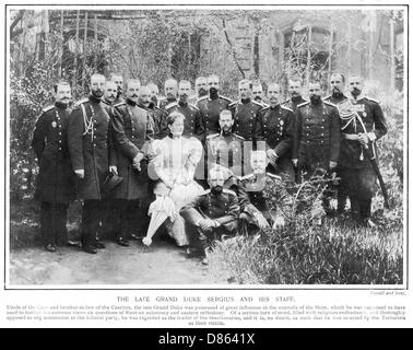 Feu le Grand-Duc Sergius et son personnel Banque D'Images