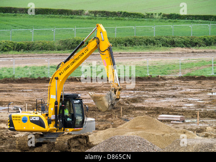 Les terres inondées en préparation pour la construction de logements, Grantham, Lincs Banque D'Images