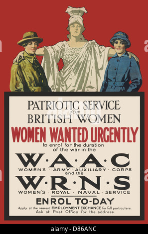 Affiche de recrutement pour le WAAC et Wrns Banque D'Images