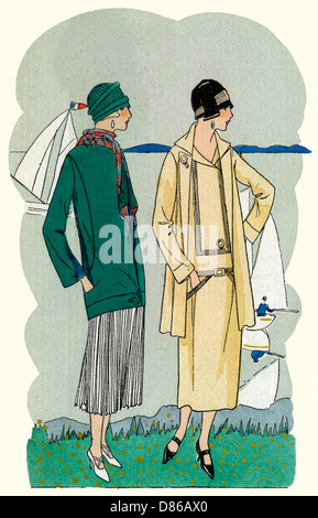 Deux dames en costume par Drecoll et Molyneux Banque D'Images