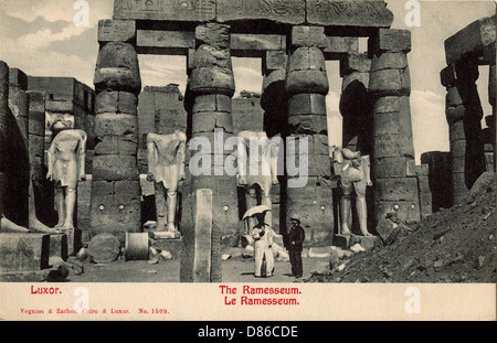 Ramesseum de Ramsès II, Thèbes, Égypte Banque D'Images