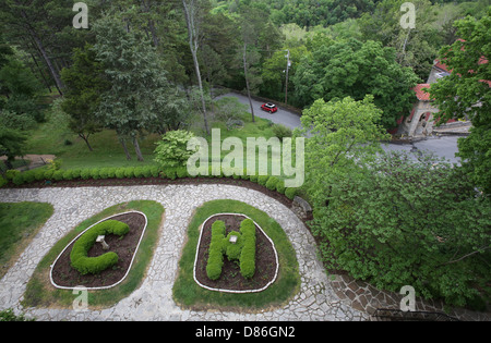 La vue depuis le haut de l'hôtel Crescent à Eureka Springs, Arkansas. Banque D'Images