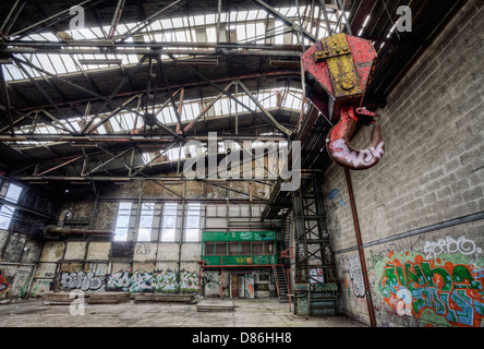 Intérieur de l'usine abandonnée Banque D'Images