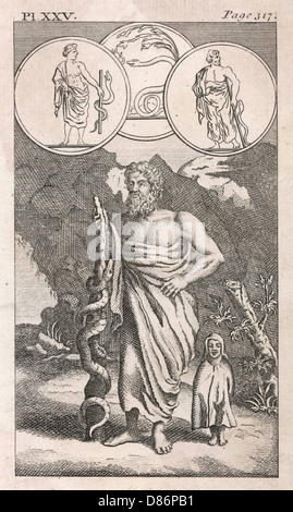 Asklepios/Aesculapius, demi-dieu grec/romain de la médecine. Banque D'Images