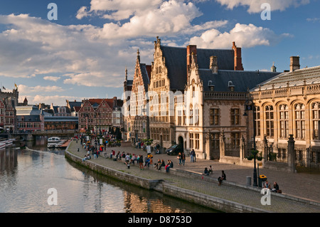 Maisons de guilde sur la Graslei Gand Belgique Banque D'Images