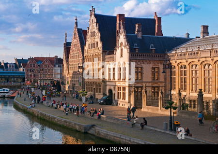 Maisons de guilde sur la Graslei Gand Belgique Banque D'Images