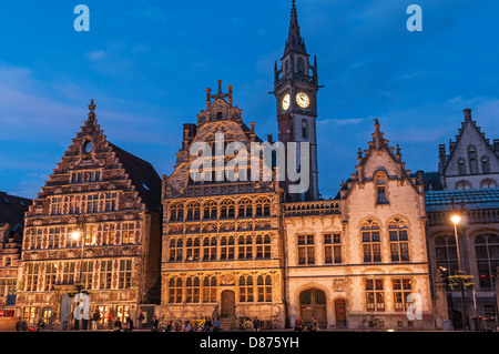 Maisons de guilde sur la Graslei Gand Belgique Banque D'Images