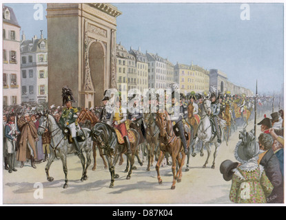 DES ALLIÉS ENTRENT À PARIS 1814 Banque D'Images