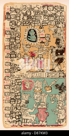 Maya Codex Troano - civilisation maya Banque D'Images