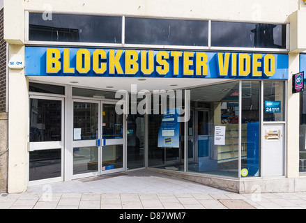 Blockbuster Video Store, England, UK - vide fermé store Banque D'Images