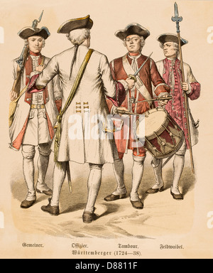 ARMÉE ALLEMANDE 1724-38 Banque D'Images