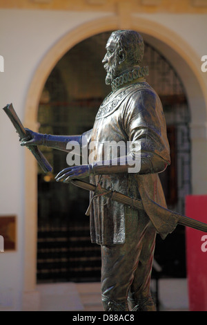 Malte, La Valette, Jean Parisot de la Valette, statue Banque D'Images