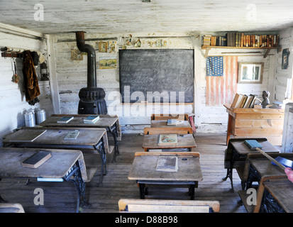 Une école à l'école, maison au Montana, une école, l'école d'une pièce, l'école, zone rurale,des universitaires de base,un enseignant, Banque D'Images