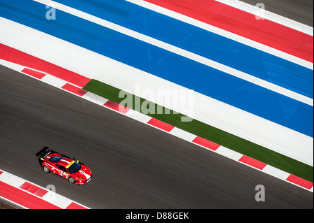 Une Ferrari 458 courses au circuit of the Americas, Austin, Texas pendant le week-end de course Grand-Am, le 2 mars 2013. Banque D'Images
