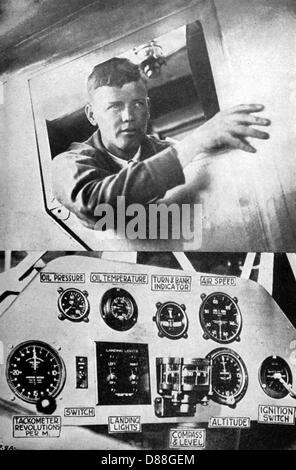 Lindbergh dans plane Banque D'Images