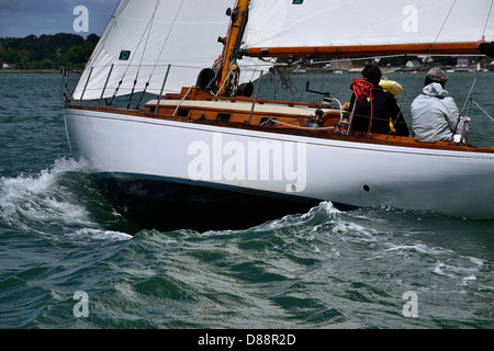 Pangur Ban : Loki, classe, yawl ketch Marconi, 1954, Architecte : Sparkman & Stephens, chantier : Abeking & Rasmussen (DE). Banque D'Images