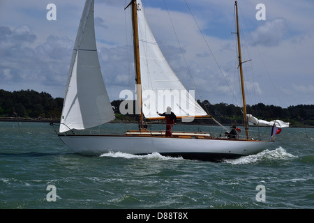 Pangur Ban : Loki, classe, yawl ketch Marconi, 1954, Architecte : Sparkman & Stephens, chantier : Abeking & Rasmussen (DE). Banque D'Images