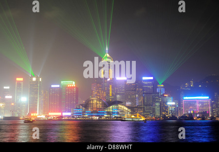 Une symphonie de lumières show à Hong Kong Banque D'Images