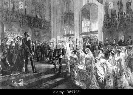 Mariage du Prince Arthur, duc de Connaught à la princesse Louise Marguerite de Prusse dans la Chapelle St George, Windsor, le 13 mars 1879 Banque D'Images