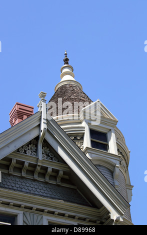 L'architecture de style Queen Anne, San Francisco, California, USA Banque D'Images