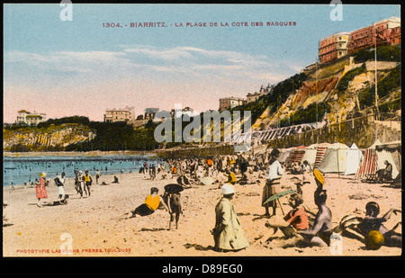 Biarritz - Plage basque Banque D'Images