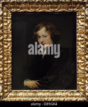 Anthony Van Dyck (1599-1641). Était un artiste. Self Portrait, ca 1621. Huile sur toile. L'Alte Pinakothek. Munich. Banque D'Images