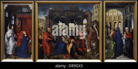 Rogier van der Weyden (1399/1400 V-1855). Peintre flamand. Retable de saint Colomba. Huile sur panneau de chêne. 1455. Banque D'Images