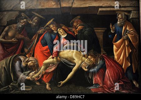 Sandro Botticelli (1445-1510). Peintre italien. Début de la Renaissance. La lamentation sur le Christ Mort. L'Alte Pinakothek. Munich Banque D'Images