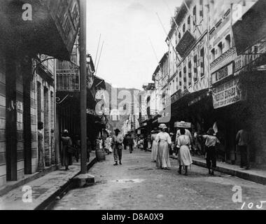 Rue Antoine Siger, Fort de France, Martinique, vers 1930 Banque D'Images