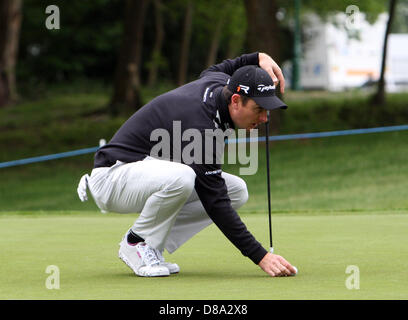 Wentworth, au Royaume-Uni. 22 mai 2013. Justin s'est accru au cours de la compétition de Celebrity Pro-Am Wentworth Golf Club. Banque D'Images