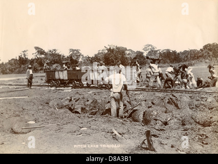 Pitch Lake, à la Trinité, vers 1900, par W.H. Whiteman Banque D'Images