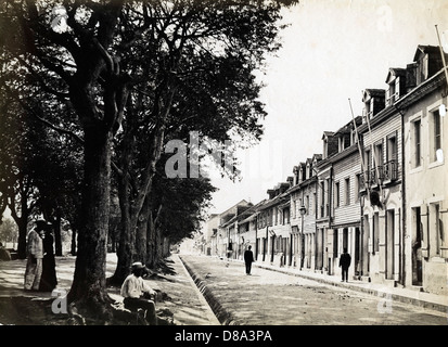 Rue du Gouvernement, Fort de France, Martinique, ca 1870, par Gaston Fabre Banque D'Images