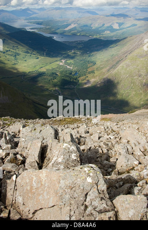 Glen Coe et le Loch Leven de Stob Coire Nam Beith, Ecosse, Royaume-Uni Banque D'Images