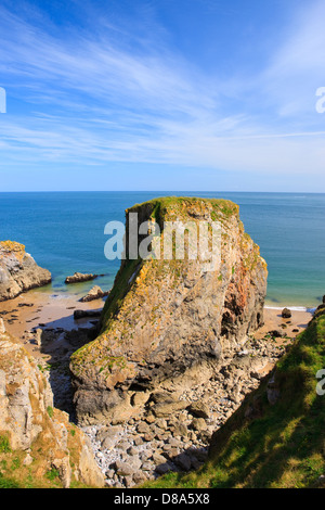 Nr St Govans côte Pembrokeshire Wales tête Banque D'Images