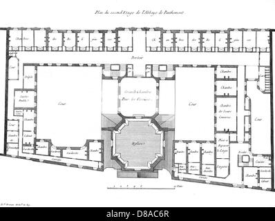 PLAN DE L'ABBAYE DE PANTHEMONT Banque D'Images