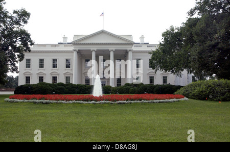 Fleurs d'été de la Maison Blanche à Washington DC, Maison Blanche, fleurs d'été, Banque D'Images