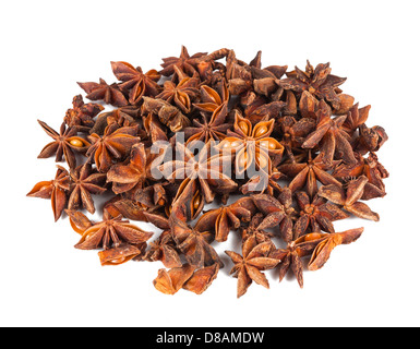 Étoile d'anis sur fond blanc Banque D'Images
