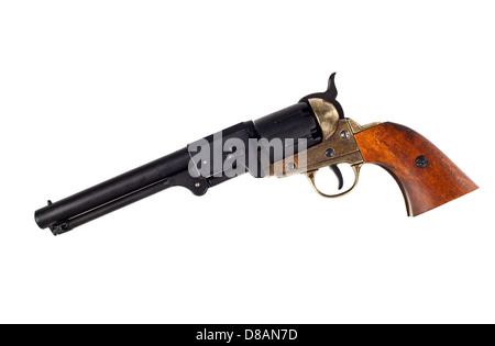 American Antique Colt Navy revolver à percussion. Banque D'Images