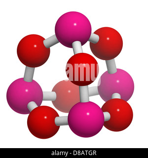 Le trioxyde d'arsenic (As2O3, comme4O6) poison, la structure chimique. Le trioxyde d'arsenic et d'autres formes d'arsenic sont très toxiques. Banque D'Images