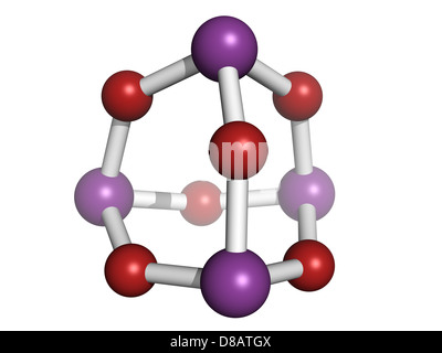 Le trioxyde d'arsenic (As2O3, comme4O6) poison, la structure chimique. Le trioxyde d'arsenic et d'autres formes d'arsenic sont très toxiques. Banque D'Images