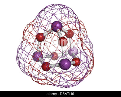 Le trioxyde d'arsenic (As2O3, comme4O6) poison, la structure chimique. Le trioxyde d'arsenic et d'autres formes d'arsenic sont très toxiques. Banque D'Images