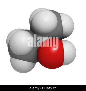 L'Isopropanol (alcool isopropylique, 2-propanol) l'alcool à friction, le modèle moléculaire. Les atomes sont représentés comme des sphères. Banque D'Images