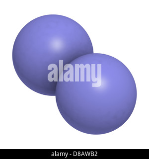 L'azote élémentaire (N2), le modèle moléculaire. L'azote est le principal composant de l'atmosphère de la Terre. Banque D'Images