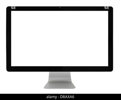 Moniteur ordinateur isolé sur blanc, chemin de détourage Banque D'Images