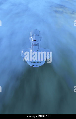 La figure humaine émergeant de l'eau Banque D'Images