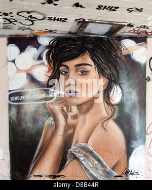 Graffiti dans le tunnel Waterloo London UK Banque D'Images